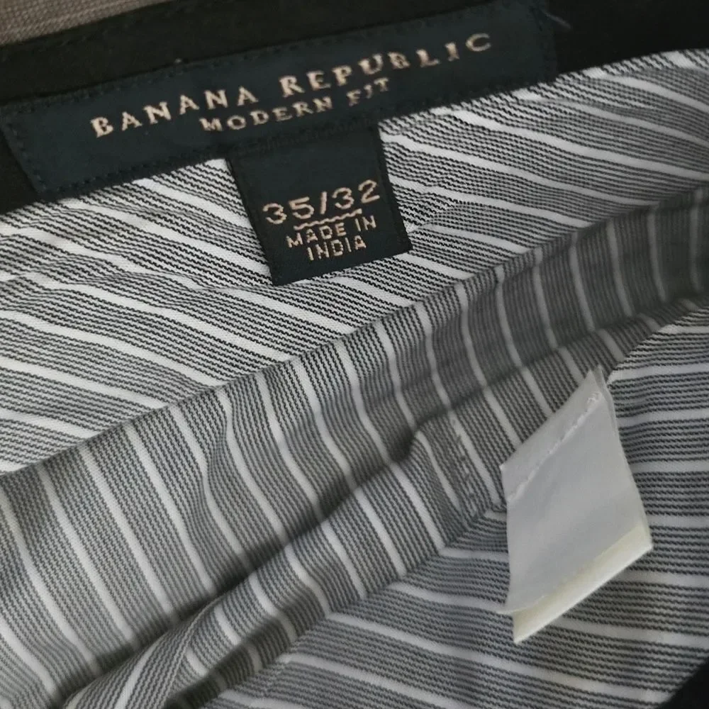 Banana Republic Light Gray Chinos with Straight Leg Design
